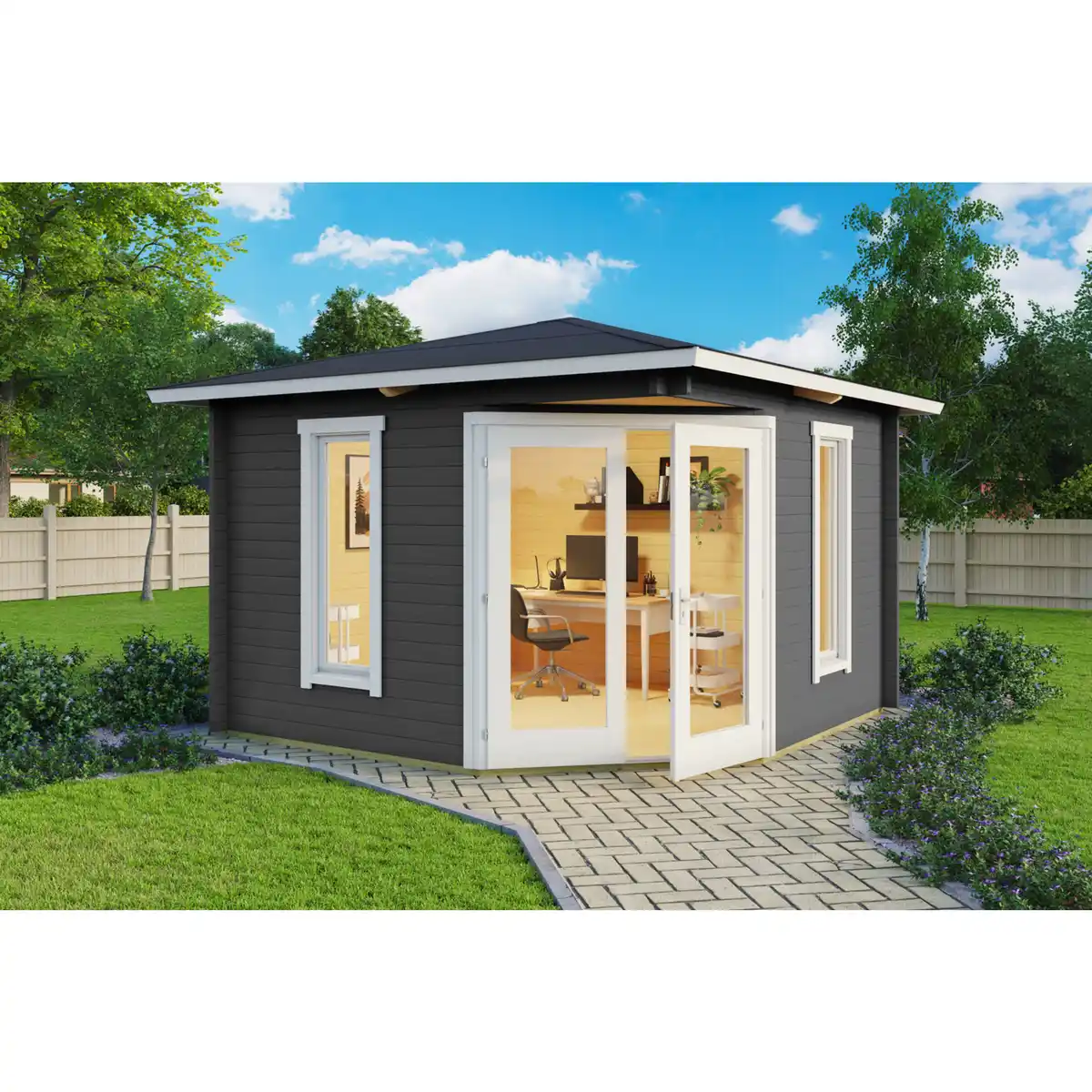 Bild 1 von Gartenhaus »Karlskrona«, Holz, BxHxT: 357,4 x 269 x 357,4 cm (Außenmaße)