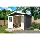 Bild 1 von Gartenhaus »Australien Plus«, (BxHxT): 316,8 x 316,8 x 330 cm (Außenmaß), carbongrau/weiss
