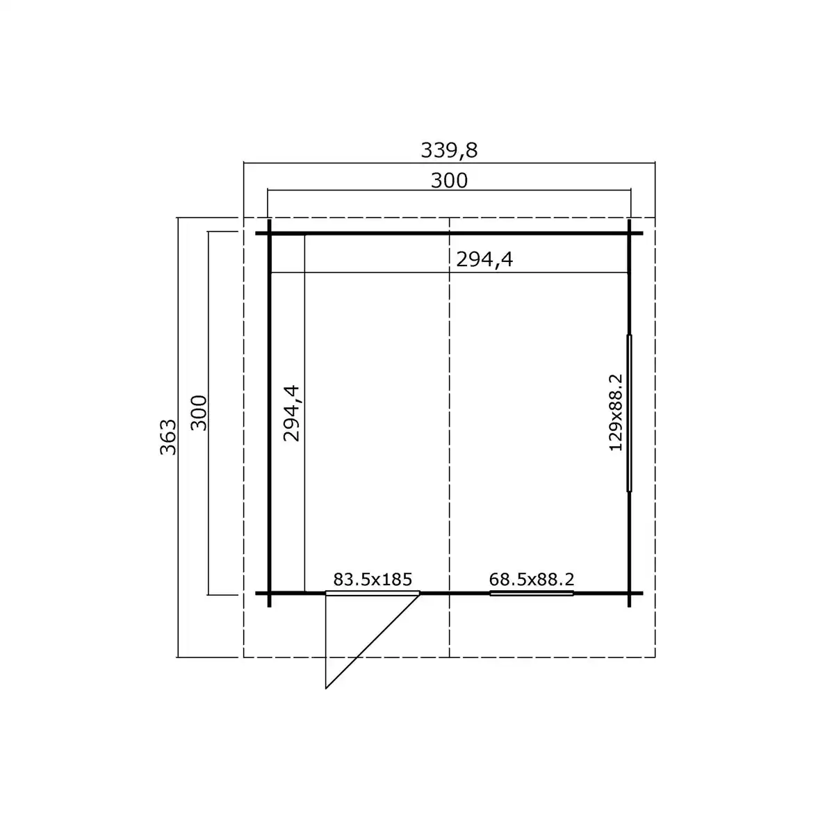 Bild 2 von Gartenhaus »Spree«, Holz, BxHxT: 339,8 x 245 x 363 cm (Außenmaße)