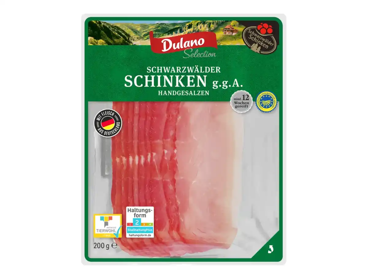 Bild 1 von Dulano Selection Schwarzwälder Schinken g.g.A.,  200 g
