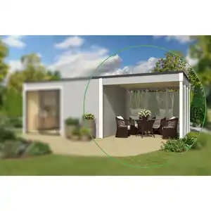 Anbau »Kubus«, (BxLxH): 300 x 300 x 239 cm, carbongrau/weiss