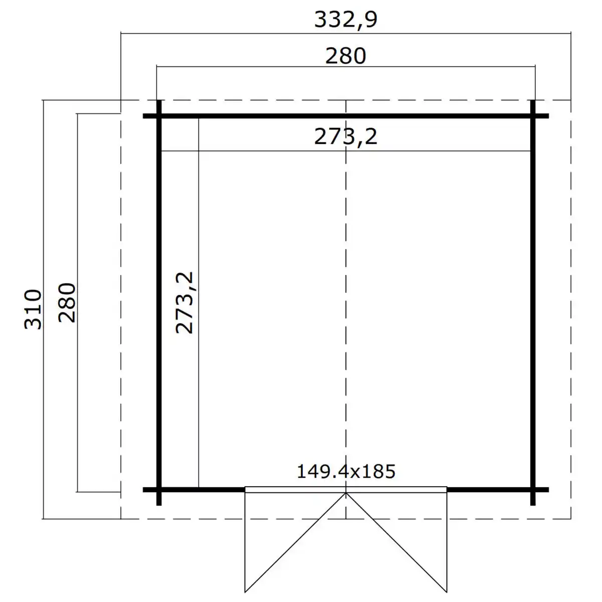 Bild 2 von Gartenhaus »Australien«, Holz, BxHxT: 332,9 x 222 x 310 cm (Außenmaße)