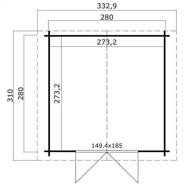 Bild 2 von Gartenhaus »Australien«, Holz, BxHxT: 332,9 x 222 x 310 cm (Außenmaße)