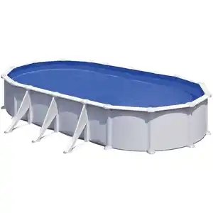 Ovalpool, weiß, BxHxL: 375 x 132 x 730 cm