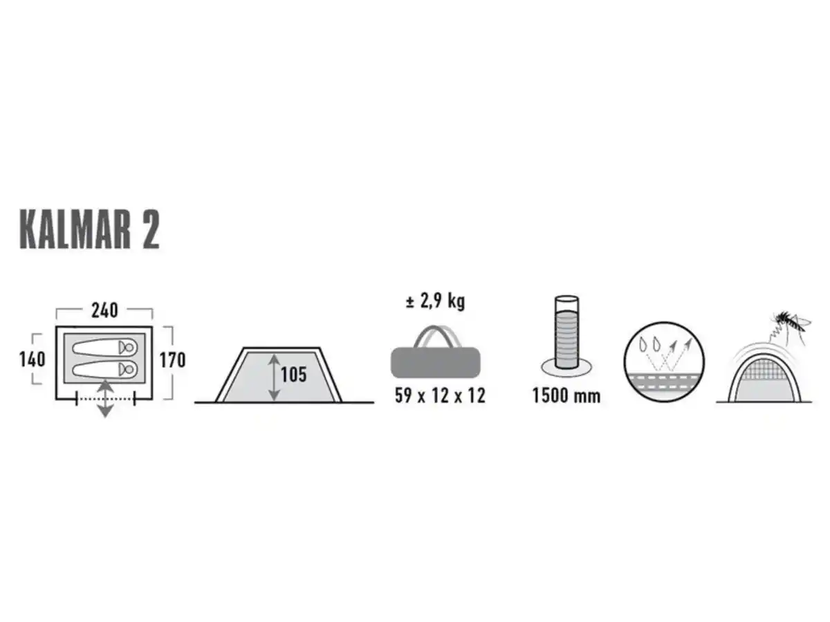 Bild 3 von HIGH PEAK High Peak Camping-Zelt »Kalmar« für 2 Personen