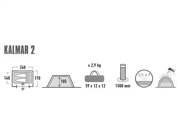 Bild 3 von HIGH PEAK High Peak Camping-Zelt »Kalmar« für 2 Personen