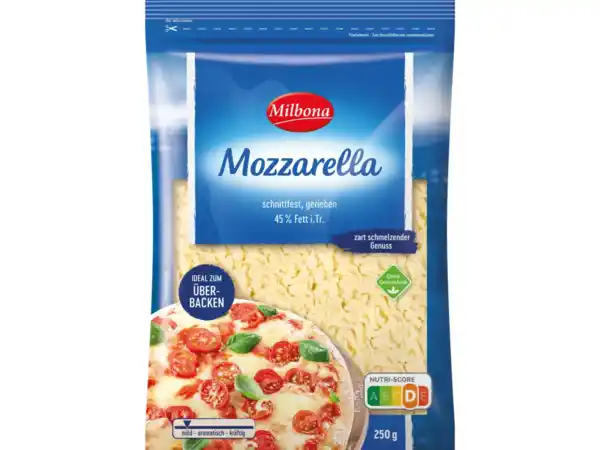 Bild 1 von Milbona Mozzarella, gerieben,  250 g