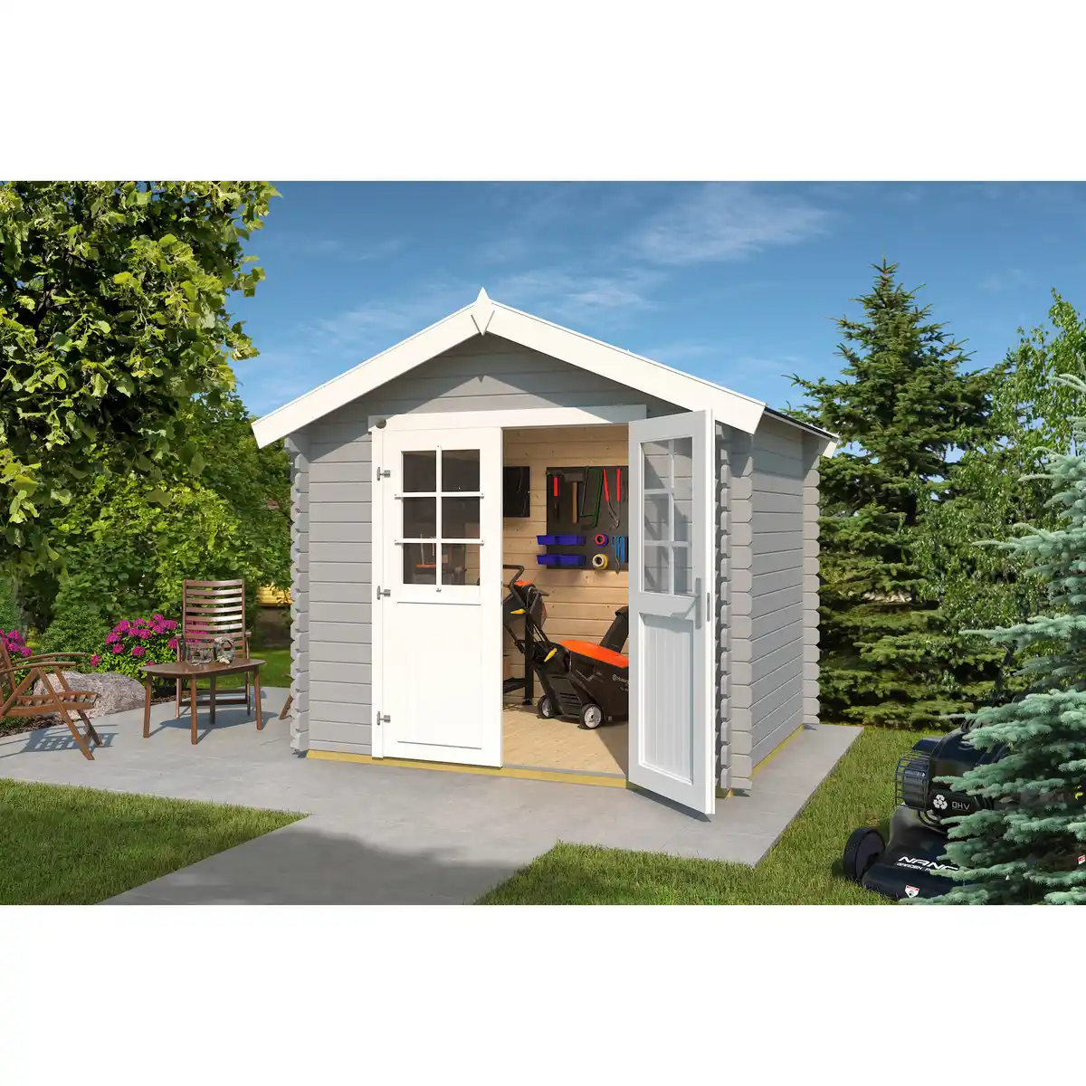 Bild 1 von Weka Gartenhaus '209 Gr.1.5' grau 250 x 246 x 200 cm