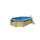 Bild 1 von Karibu Massivholzpool-Set 'Maui 4' 560 x 350 x 124 cm mit Edelstahlleiter und Filteranlage