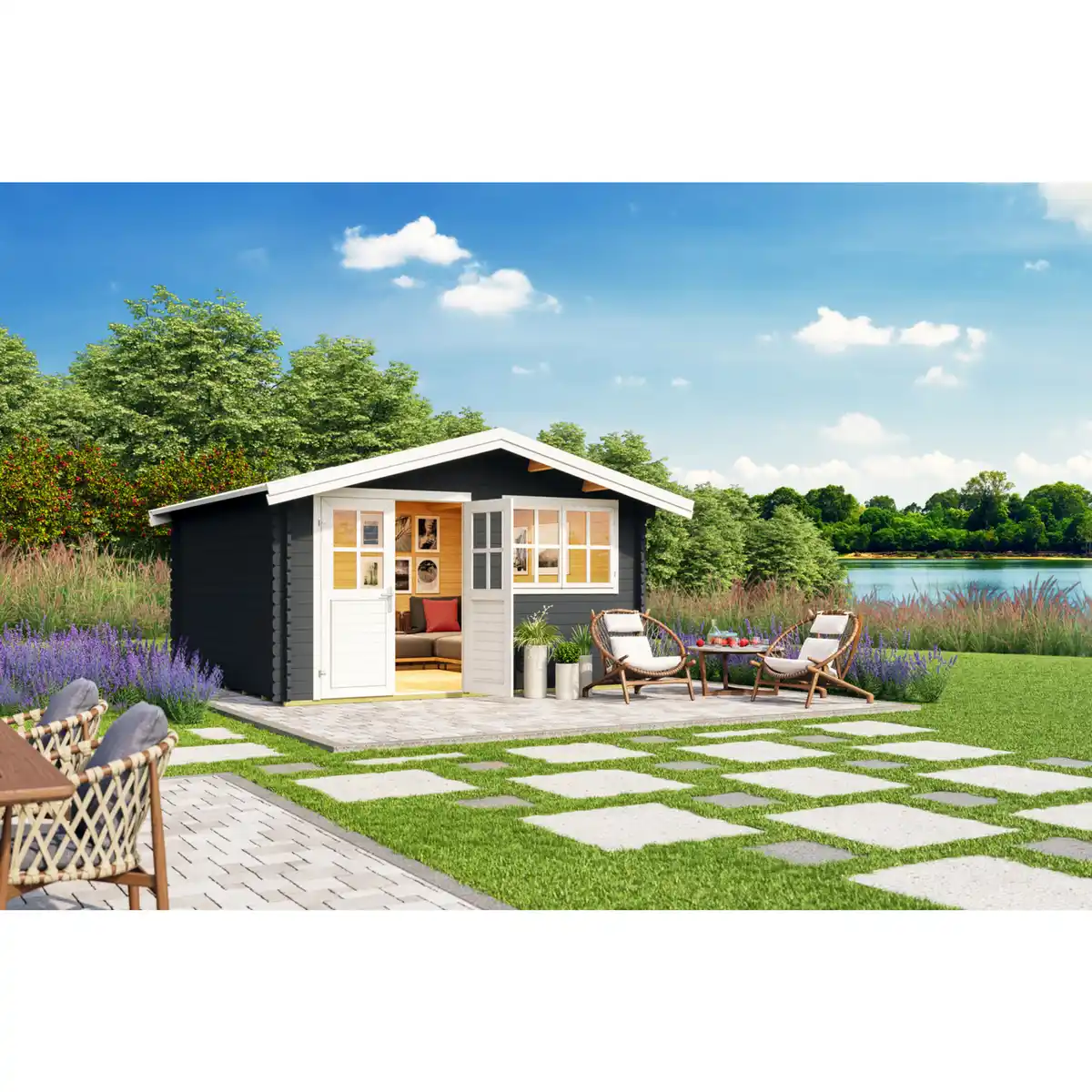 Bild 1 von Gartenhaus »Isar«, Holz, BxHxT: 424,2 x 245 x 443 cm (Außenmaße)