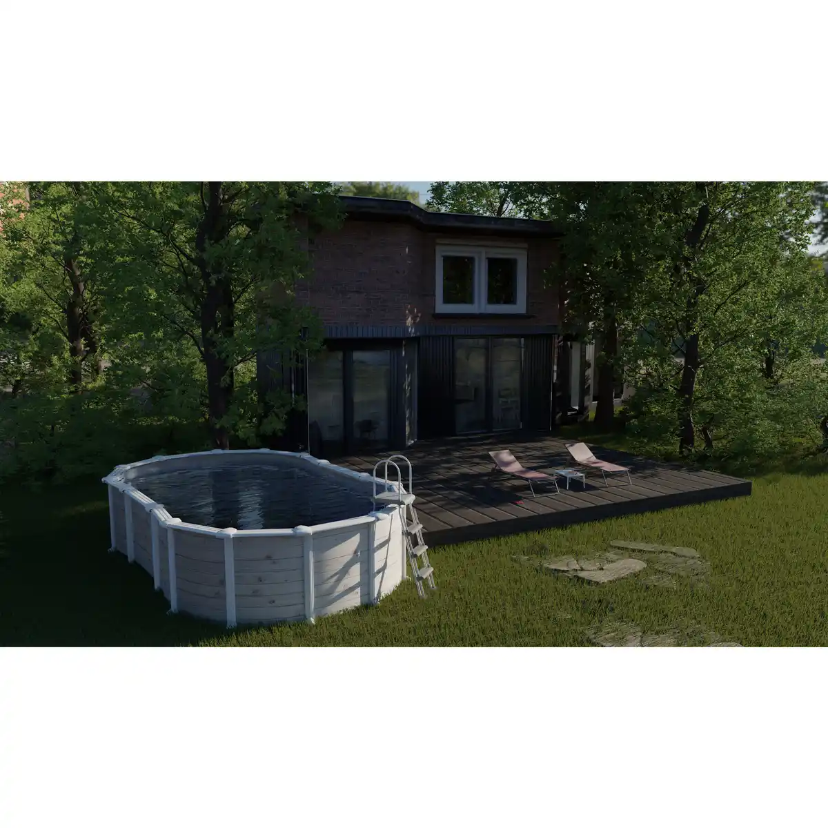 Bild 2 von Ovalpool »NORDIC«, weiß, BxHxL: 375 x 132 x 730 cm