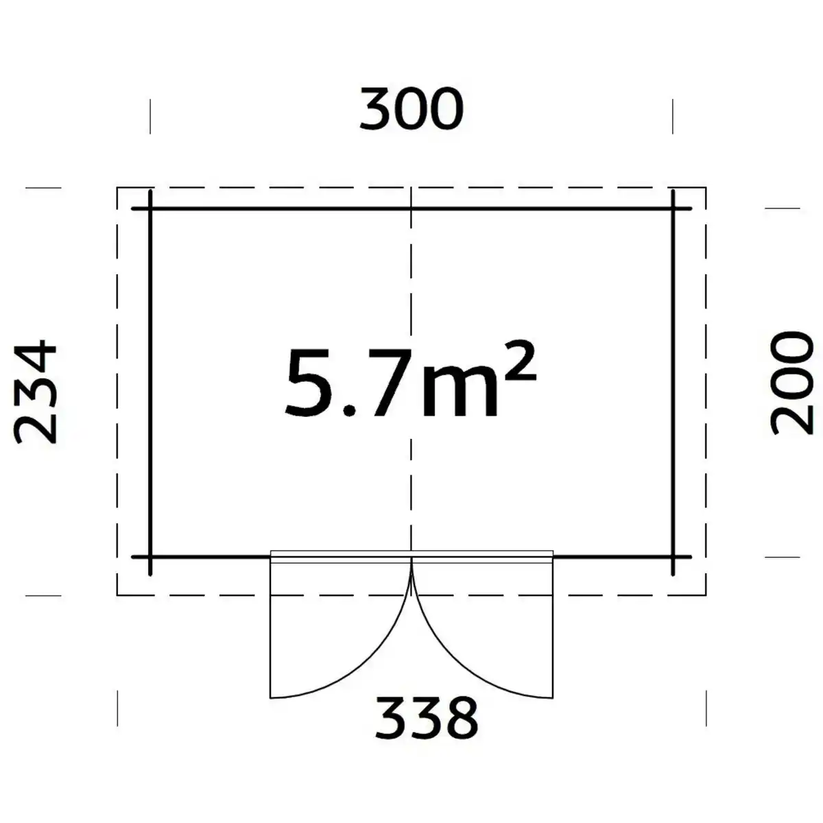 Bild 2 von Blockbohlenhaus »Cromwell«, Holz, BxHxT: 338 x 235 x 200 cm (Außenmaße inkl. Dachüberstand)
