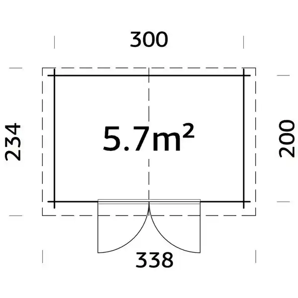 Bild 2 von Blockbohlenhaus »Cromwell«, Holz, BxHxT: 338 x 235 x 200 cm (Außenmaße inkl. Dachüberstand)