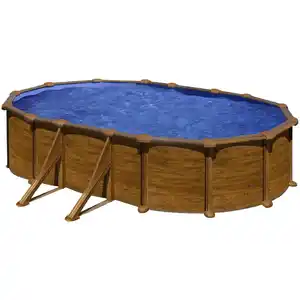 Ovalpool, Holzoptik, BxHxL: 375 x 132 x 610 cm