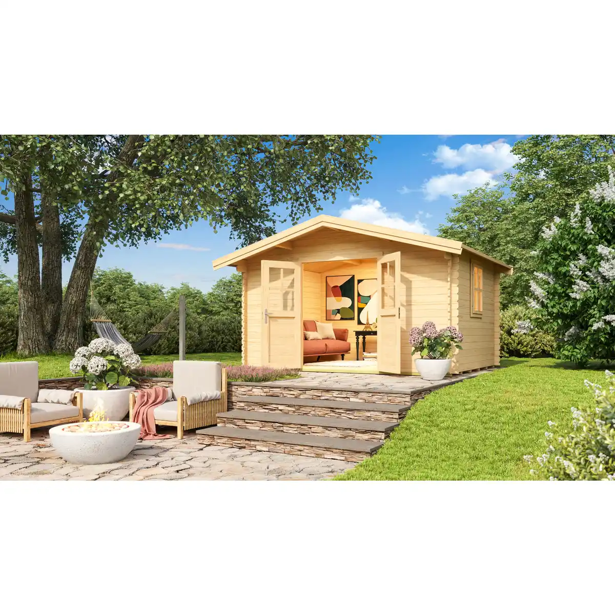 Bild 1 von Gartenhaus »Donau«, BxT: 380 x 280 cm (Aufstellmaße), Satteldach, Wandstärke 34mm