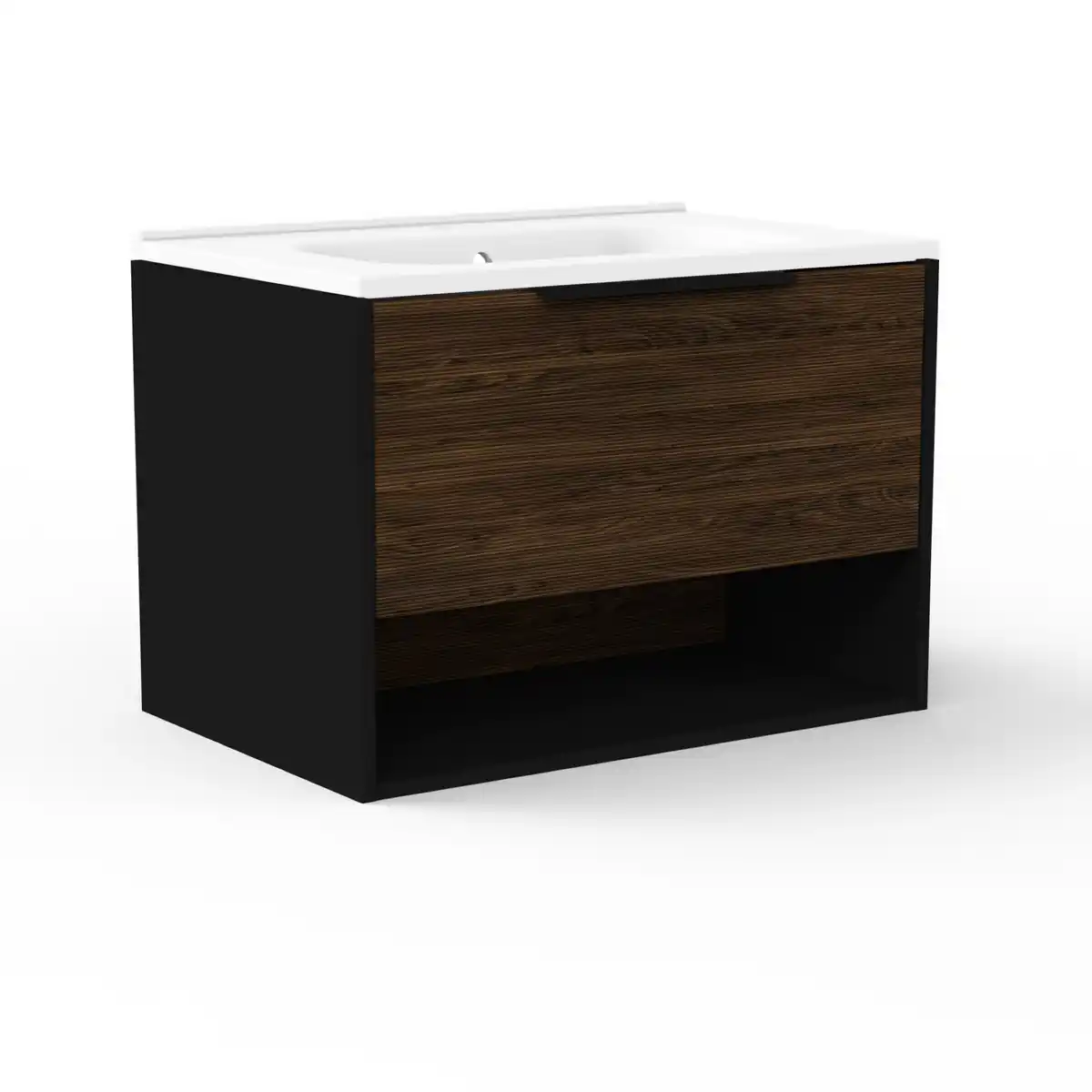 Bild 1 von Fackelmann Waschbecken mit Unterschrank 'B.Paris' schwarz matt 70,5 x 49,8 x 46,5 cm