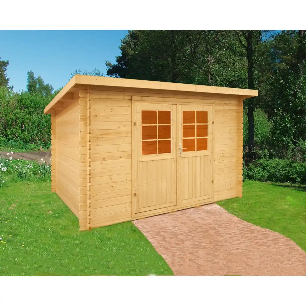 Bild 1 von Blockbohlenhaus »Malta 1«, Holz, BxHxT: 344 x 217 x 200 cm (Außenmaße inkl. Dachüberstand)