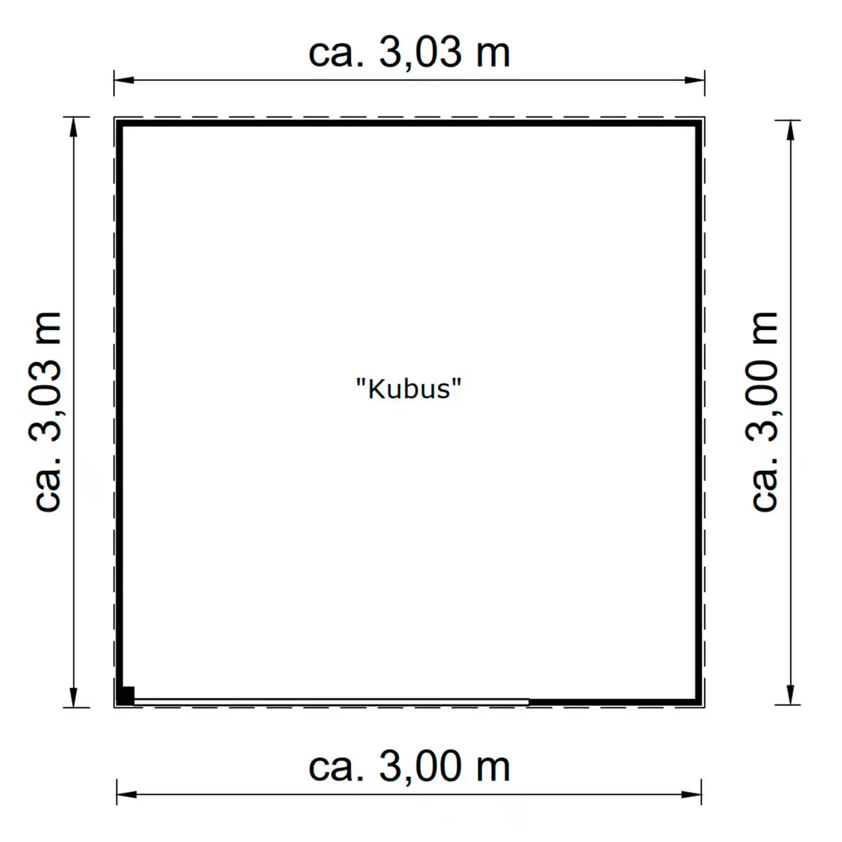 Bild 2 von Gartenhaus »Kubus«, Holz, BxHxT: 300 x 239 x 300 cm (Außenmaße)