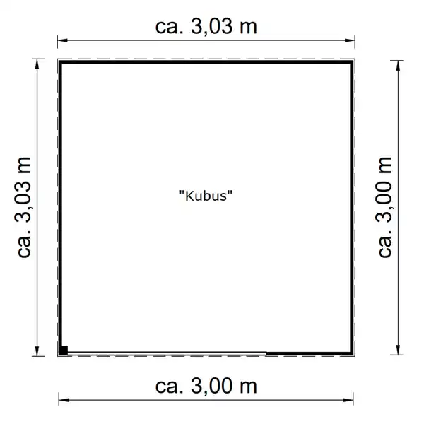 Bild 2 von Gartenhaus »Kubus«, Holz, BxHxT: 300 x 239 x 300 cm (Außenmaße)