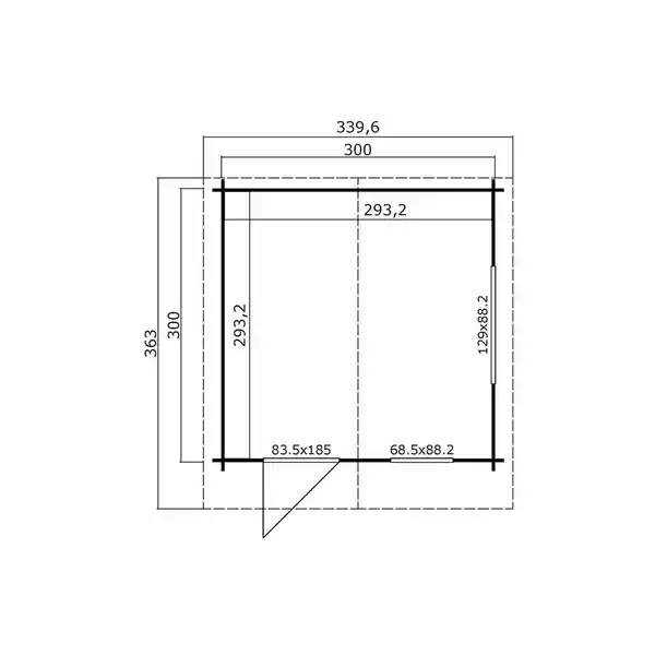 Bild 2 von Gartenhaus »Spree«, (BxT): 300x300 cm (Aufstellmaß), 34 mm Wandstärke, grüngrau/weiss