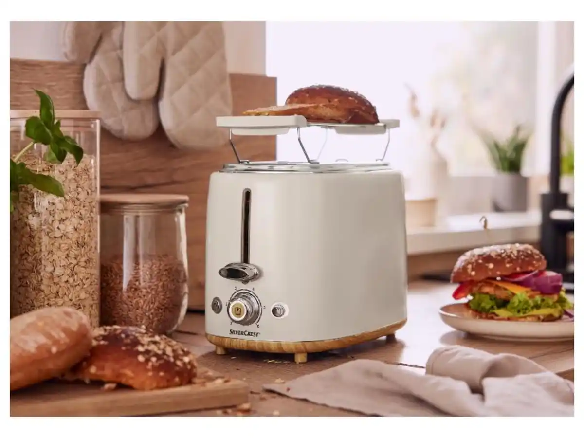 Bild 2 von SILVERCREST® KITCHEN TOOLS Doppelschlitz-Toaster »EDS STH 900 B2«, mit Elementen in Holzoptik