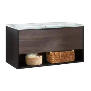 Fackelmann Waschbecken mit Unterschrank 'B.Paris' schwarz matt 90,5 x 49,8 x 46,5 cm