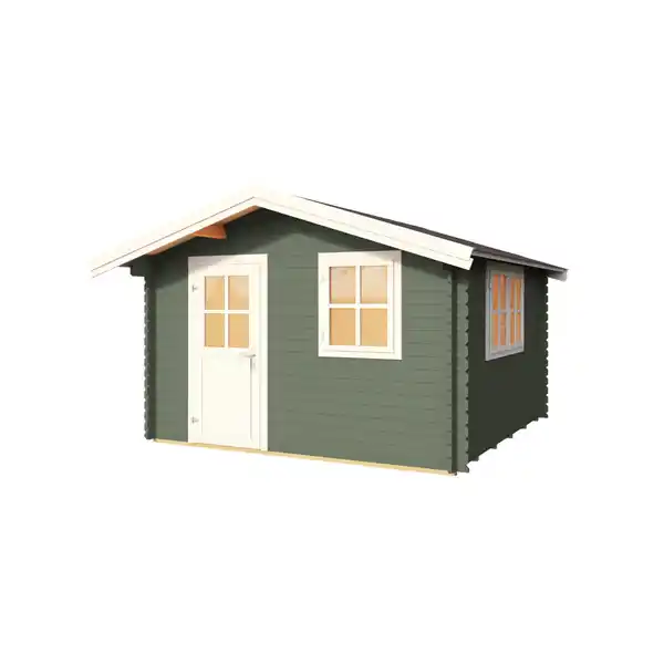 Bild 2 von Gartenhaus »Spree«, (BxT): 300 x 300 cm (Aufstellmaß), 28 mm Wandstärke, grüngrau/weiss