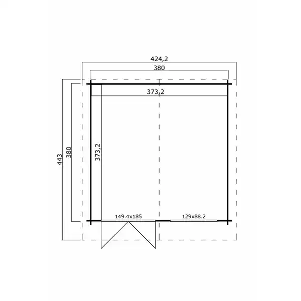 Bild 2 von Gartenhaus »Isar«, (BxT): 380x380 cm (Aufstellmaß), 34 mm Wandstärke, grüngrau/weiss
