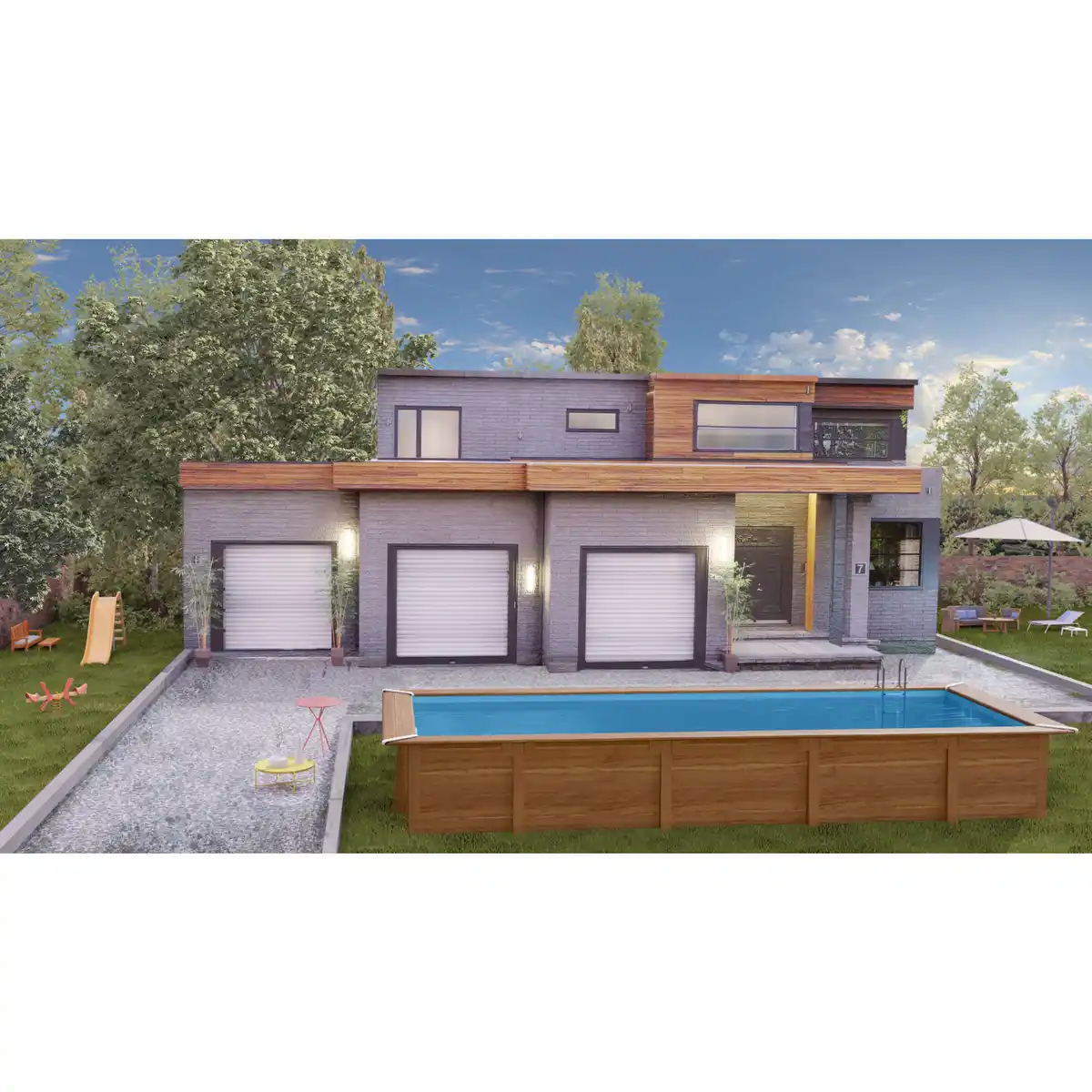 Bild 2 von Echtholzpool Poolset , rechteckig, BxLxH: 427 x 1018 x 146 cm