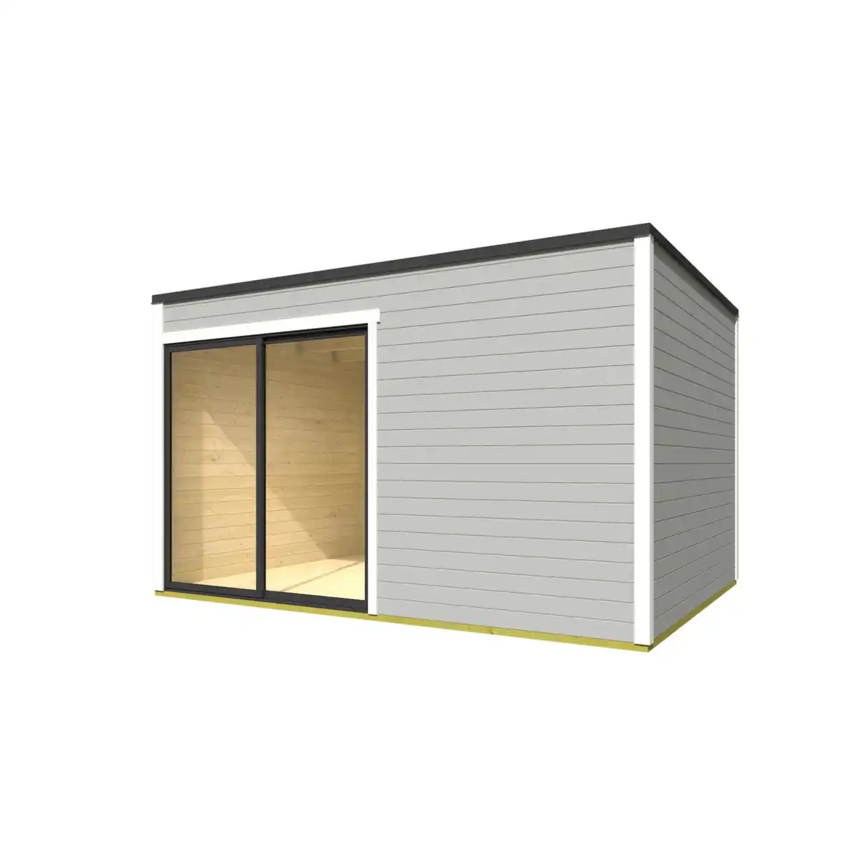 Bild 2 von Gartenhaus »Kubus ALU 2«, (BxHxT): 400 x 239 x 302 cm (Außenmaß), carbongrau/weiss