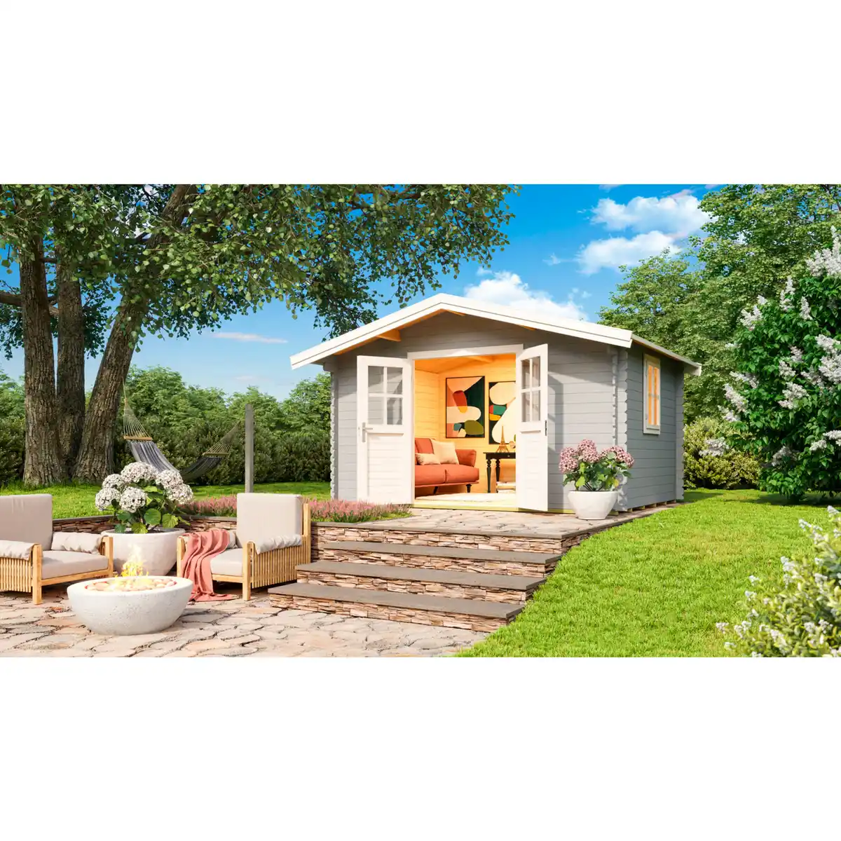 Bild 1 von Gartenhaus »Donau«, Holz, BxHxT: 424,3 x 245 x 348 cm (Außenmaße)