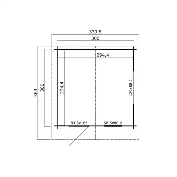 Bild 2 von Gartenhaus »Spree«, Holz, BxHxT: 339,8 x 245 x 363 cm (Außenmaße)