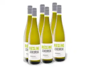 6 x 0,75-l-Flasche Weinpaket Riesling Scheurebe Rheinhessen QbA halbtrocken, Weißwein