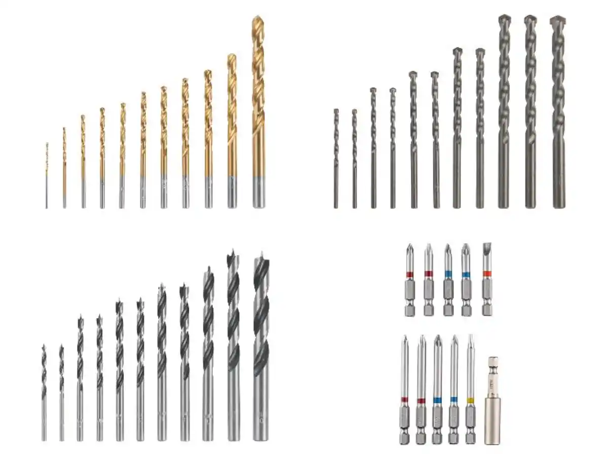 Bild 1 von PARKSIDE® HSS-Bohrersatz / Stein-Bohrersatz / Holz-Bohrersatz / Bit-Set, 11-teilig