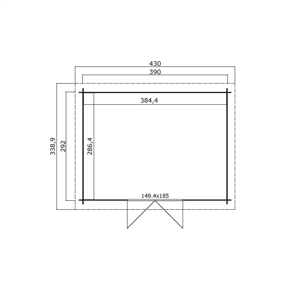 Bild 2 von Blockbohlenhaus »Malta 4«, Holz, BxHxT: 416 x 217 x 292 cm (Außenmaße inkl. Dachüberstand)
