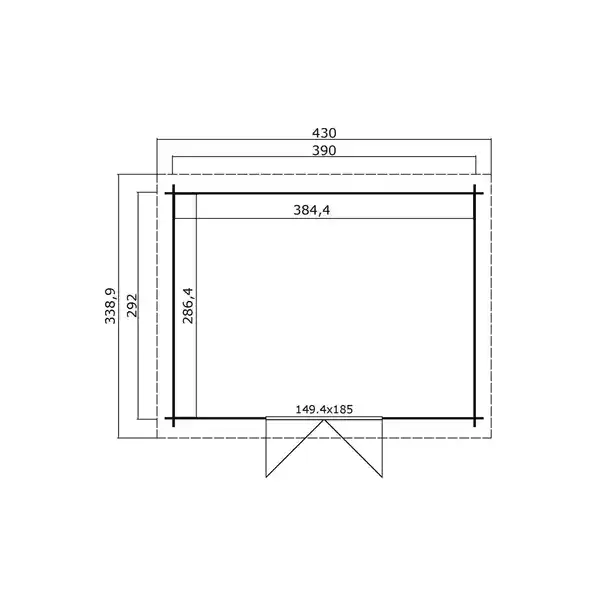 Bild 2 von Blockbohlenhaus »Malta 4«, Holz, BxHxT: 416 x 217 x 292 cm (Außenmaße inkl. Dachüberstand)