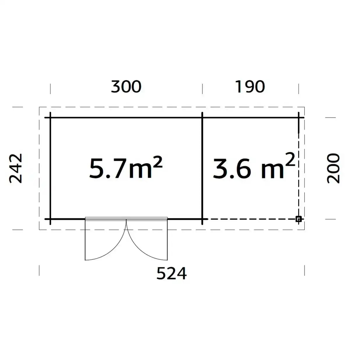 Bild 2 von Gartenhaus »Malta«, BxHxT: 524 x 217 x 242 cm (Außenmaße inkl. Dachüberstand)