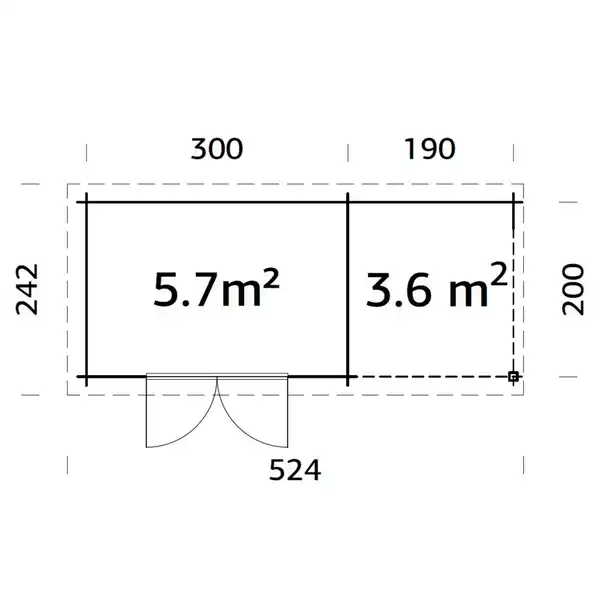 Bild 2 von Gartenhaus »Malta«, BxHxT: 524 x 217 x 242 cm (Außenmaße inkl. Dachüberstand)