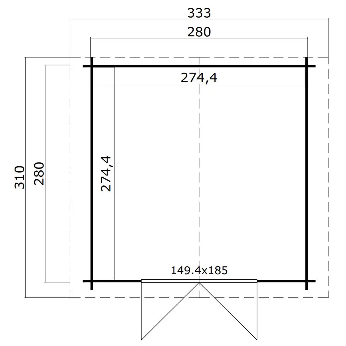 Bild 2 von Gartenhaus »Australien«, Holz, BxHxT: 333 x 222 x 310 cm (Außenmaße)