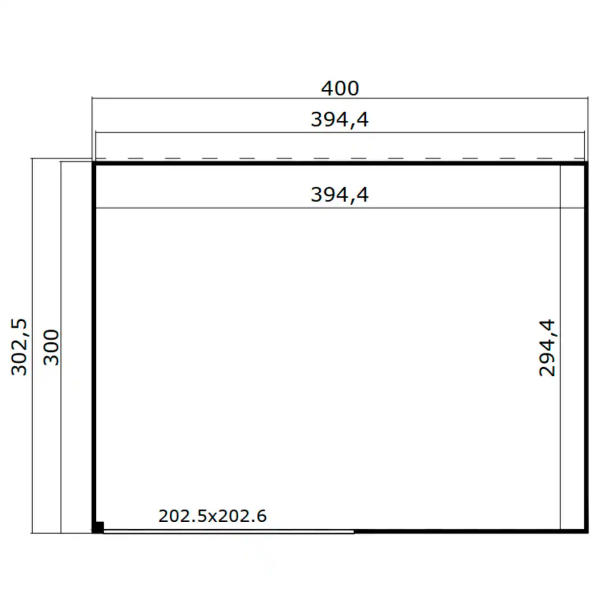 Bild 2 von Gartenhaus »Kubus ALU 2«, (BxHxT): 400 x 239 x 302 cm (Außenmaß), lichtgrau/weiß