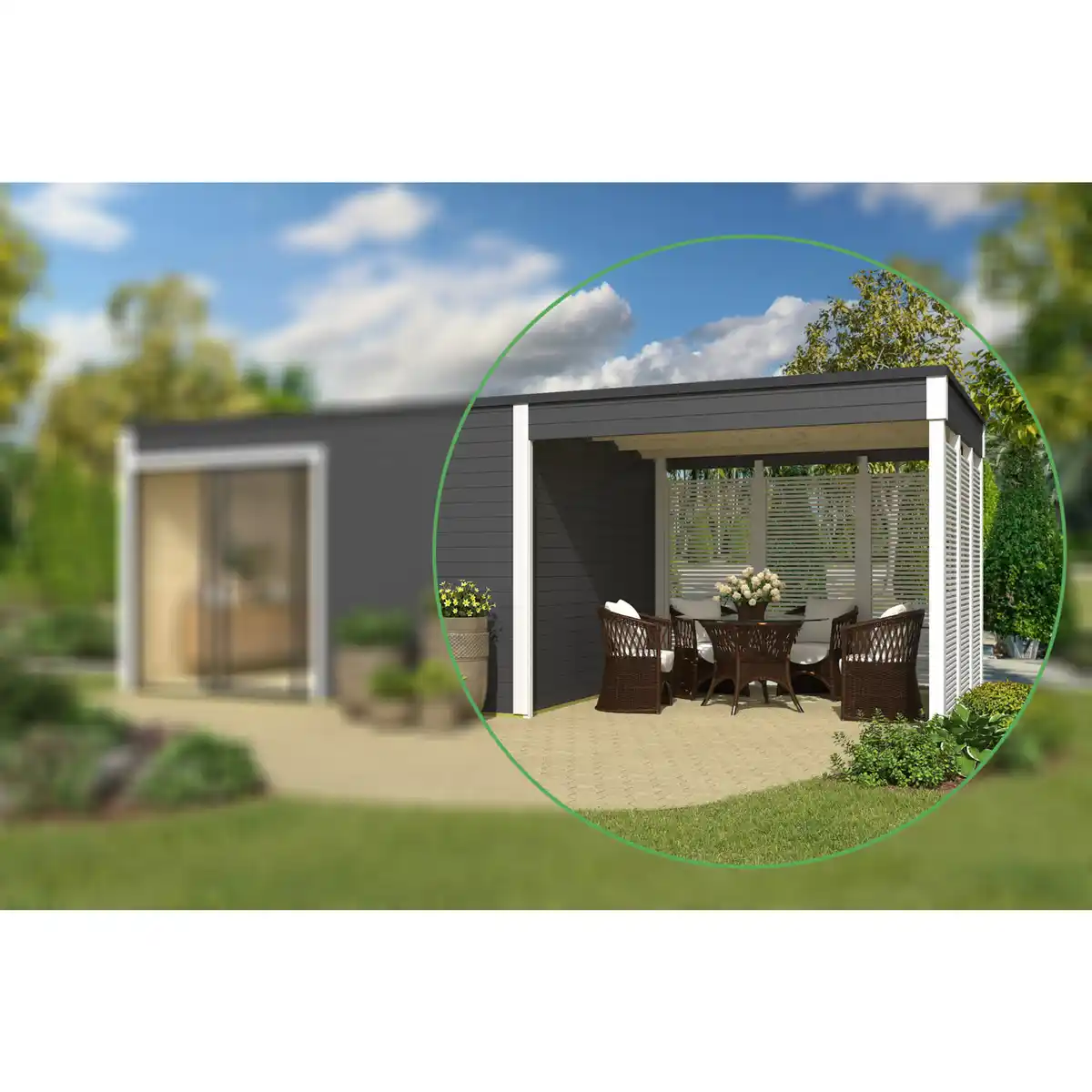 Bild 1 von Anbau »Kubus«, (BxLxH): 300 x 300 x 239 cm, lichtgrau/weiss