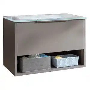 Fackelmann Waschbecken mit Unterschrank 'B.Paris' grau matt 70,5 x 49,8 x 46,5 cm