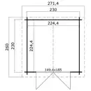Bild 2 von Gartenhaus »Dänemark«, (BxT): 230x230 cm (Aufstellmaß), 28 mm Wandstärke, grüngrau