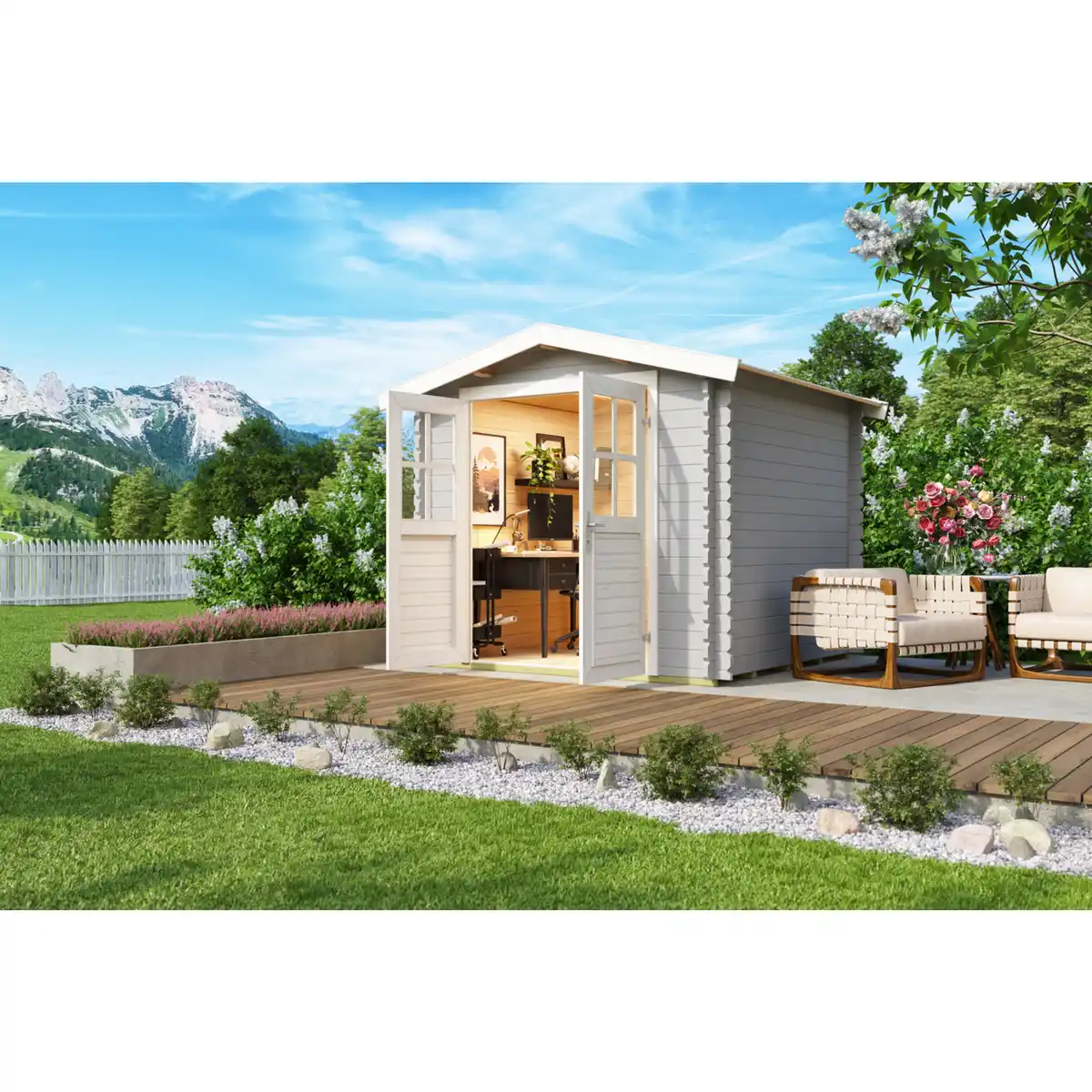 Bild 1 von Gartenhaus »Dänemark«, Holz, BxHxT: 271,3 x 222 x 260 cm (Außenmaße)