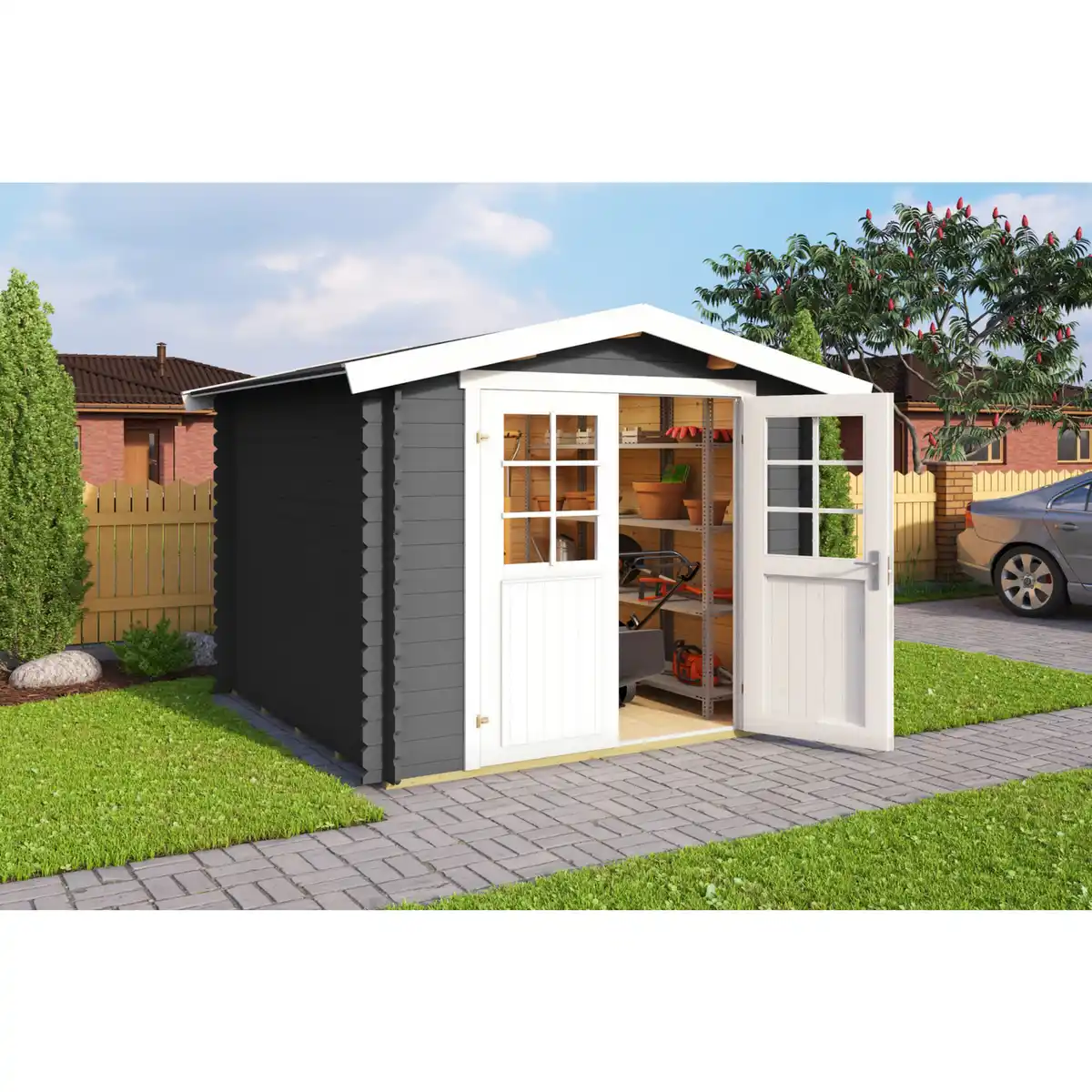 Bild 1 von Gartenhaus »Dänemark«, Holz, BxHxT: 271,4 x 222 x 260 cm (Außenmaße)