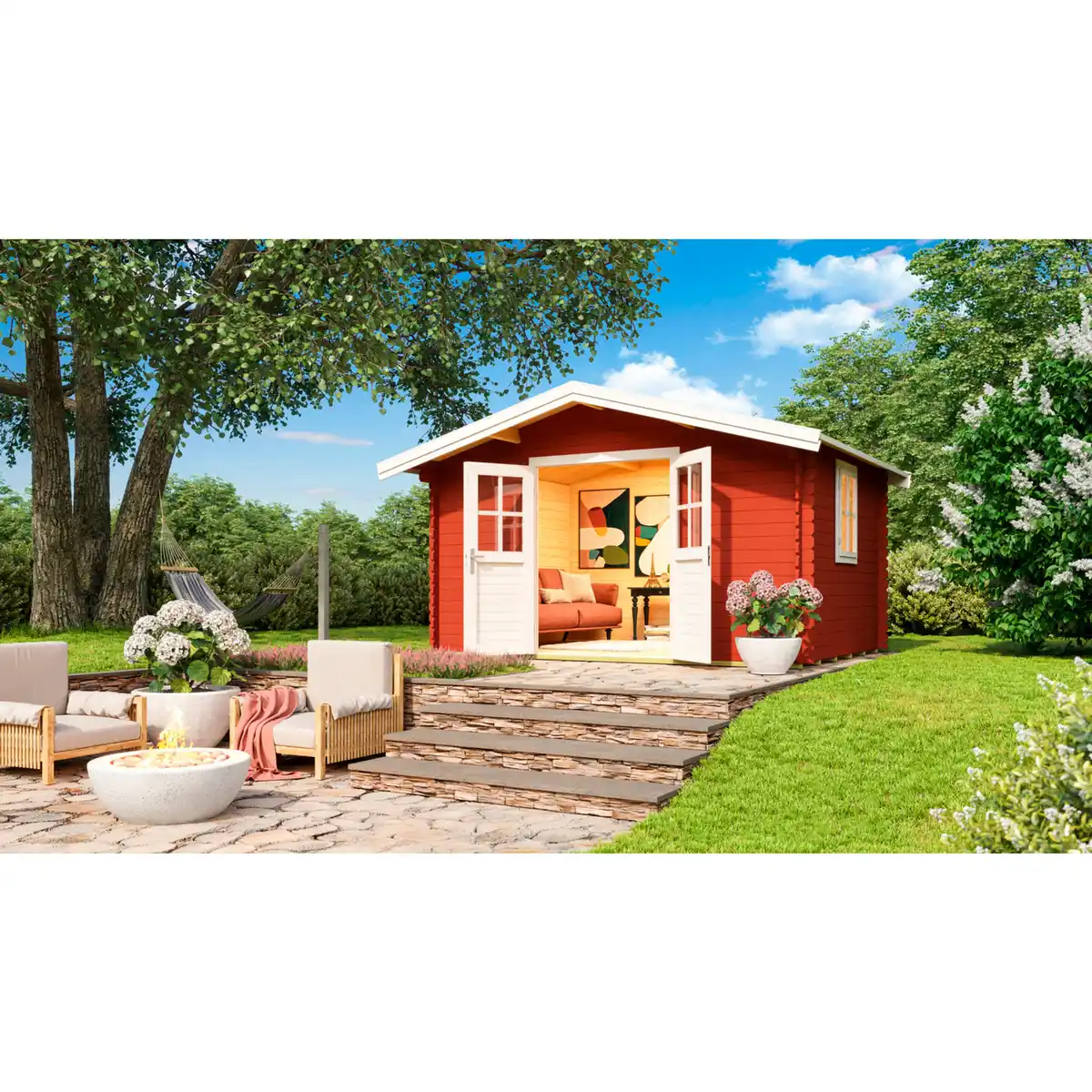 Bild 1 von Gartenhaus »Donau«, Holz, BxHxT: 424,3 x 245 x 348 cm (Außenmaße)