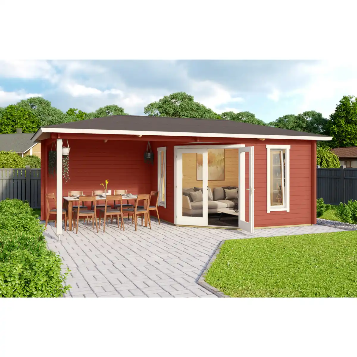 Bild 1 von Gartenhaus »Karlskrona«, Holz, BxHxT: 632,4 x 285 x 357,4 cm (Außenmaße)