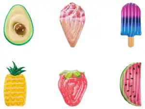 CRIVIT Luftmatratze Ananas / Wassermelonen / Stieleis / Erdbeere / Eiswaffel / Avocado, inkl. 2 Reparaturflicken