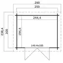 Bild 2 von Gartenhaus »Grenada«, (BxT): 250x200 cm (Aufstellmaß), 28 mm Wandstärke, grüngrau/weiss