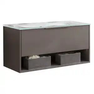 Fackelmann Waschbecken mit Unterschrank 'B.Paris' grau matt 90,5 x 49,8 x 46,5 cm